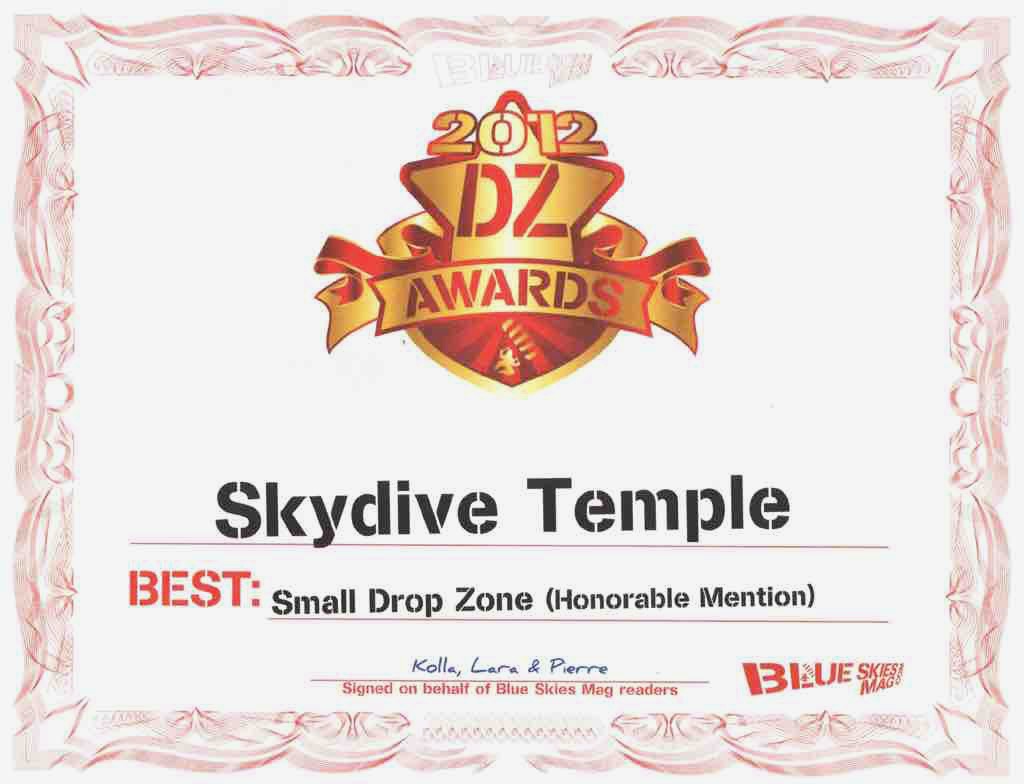 Skydive Temple DZ Award