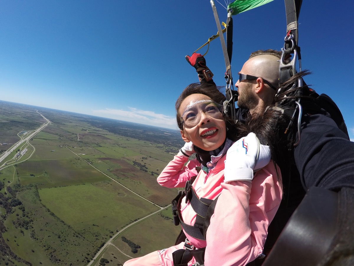 Making a skydive near Austin